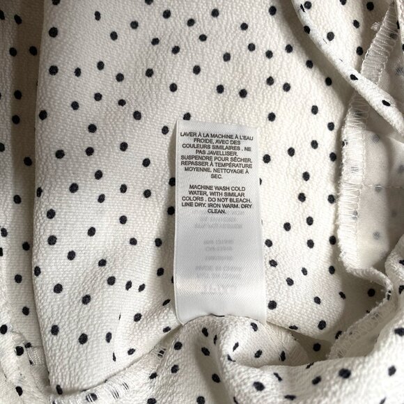 Dynamite Women's Black and White Polka Dot Long Sleeve, size Extra Small - Picture 8 of 9